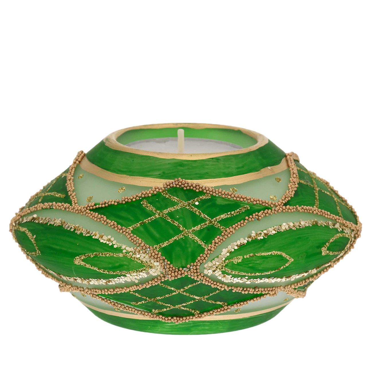 ELISSE 110*60 VERDE CON TEALIGHT MM 38
